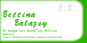 bettina balazsy business card